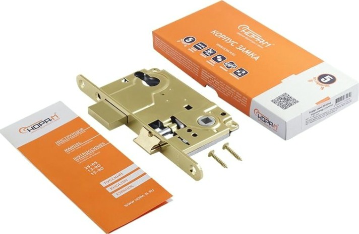 Замок врезной НОРА-М 25-85 цилиндровый "Золото" [8544]