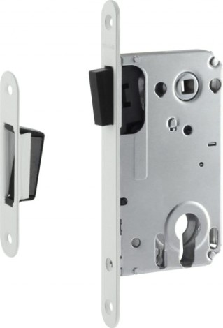 Замок врезной НОРА-М 25М-85 мм под фиксатор с магнитным ригелем "Белый" [18524]