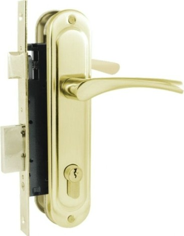 Замок врезной НОРА-М 710-70 цилиндровый комплект с ручками "Золото" [16984]