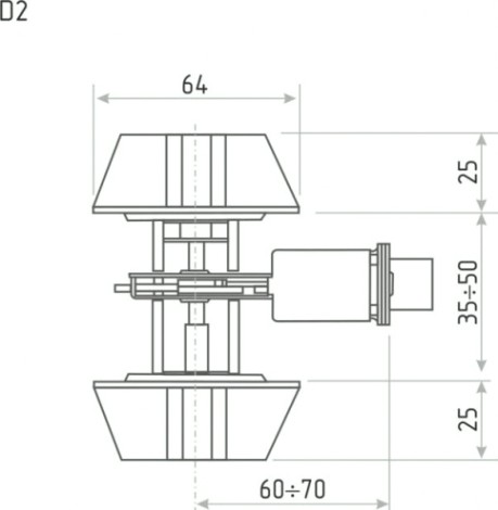 Замок врезной НОРА-М D2 цилиндровый "Хром" [8946]