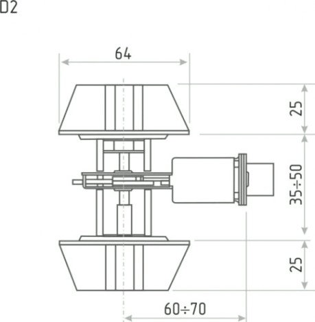 Замок врезной НОРА-М D2 цилиндровый "Матовый никель" [13478]