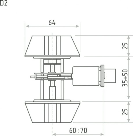 Замок врезной НОРА-М D2 цилиндровый "Старая медь" [8947]