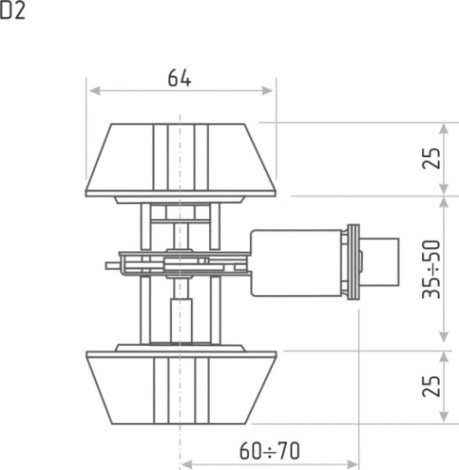 Замок врезной НОРА-М D2 цилиндровый "Золото" [8945]