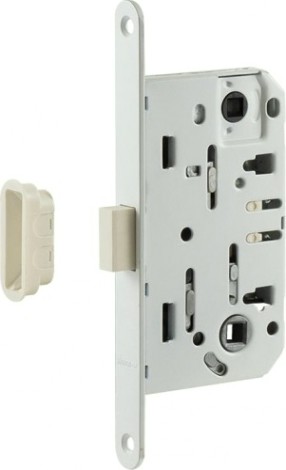 Замок врезной НОРА-М М13М-96 мм цилиндровый с магнитным ригелем "Белый" [18963]