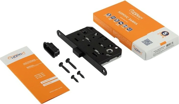 Замок врезной НОРА-М М13М-96 мм под фиксатор с магнитным ригелем "Черный" [18964]