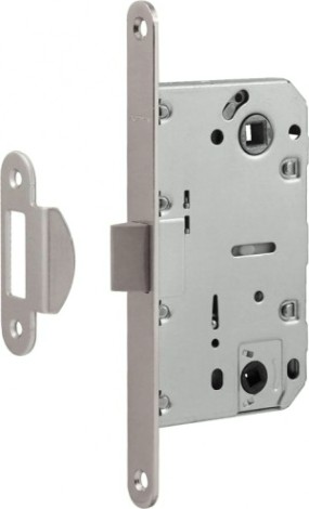 Замок врезной НОРА-М М13П-96 под фиксатор с пластик. ригелем "Матовый никель" [18857]