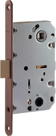 Замок врезной НОРА-М М13П-96 под фиксатор с пластик. ригелем "Старая медь" [15403]
