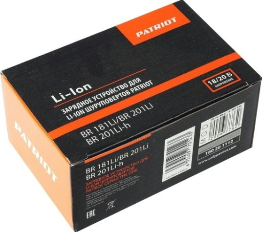 Зарядное устройство для аккумуляторов PATRIOT Li-Ion серии The One, BR 181Li/BR 201Li/BR 201 [180201112]