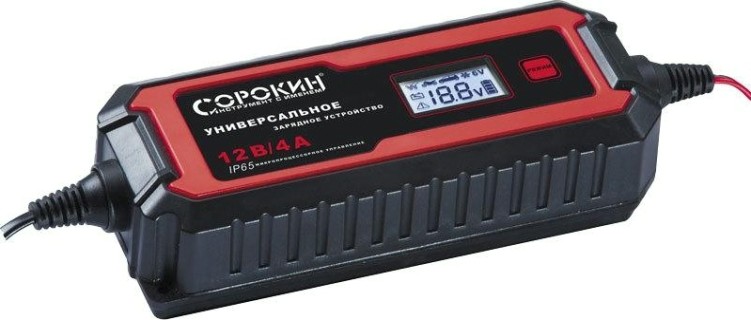 Зарядное устройство СОРОКИН 12.94 4A, 6/12В, 220В, универсальное Зарядное устройство СОРОКИН 12.94 4A, 6/12В, 220В, универсальное