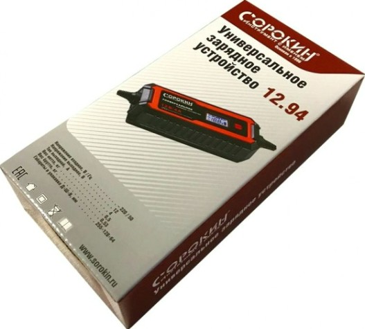 Зарядное устройство СОРОКИН 12.94 4A, 6/12В, 220В, универсальное Зарядное устройство СОРОКИН 12.94 4A, 6/12В, 220В, универсальное