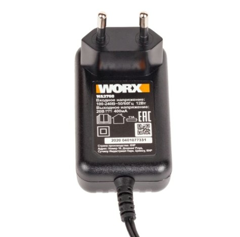 Зарядное устройство Worx WA3760 20В, 0,4А Зарядное устройство Worx WA3760 20В, 0,4А