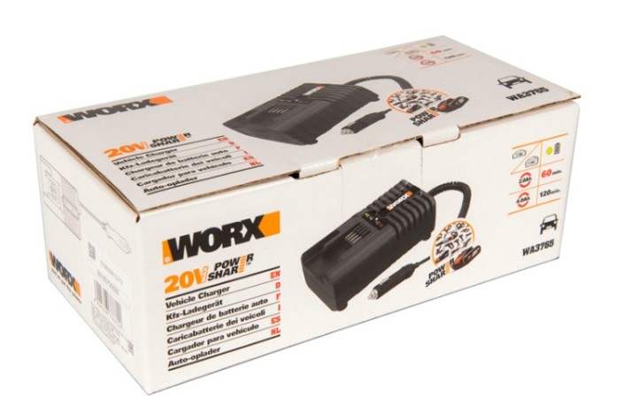Зарядное устройство Worx WA3765 автомобильное 20В, 2А Зарядное устройство Worx WA3765 автомобильное 20В, 2А