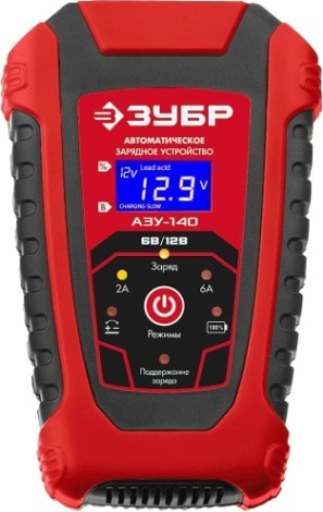 Зарядное устройство ЗУБР АЗУ-140 автоматическое 6/12 B, 6A [59310]
