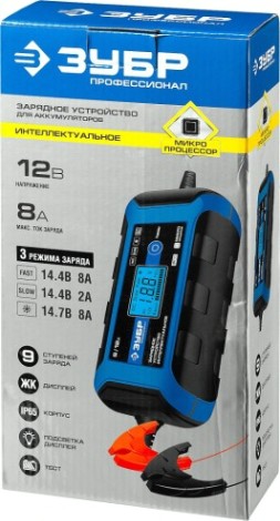 Зарядное устройство ЗУБР ЗУ-160 12B, 8A [59303]