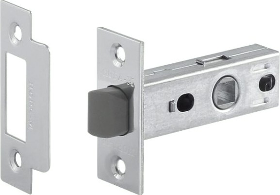 Защелка дверная НОРА-М С-45П с пластик. ригелем "Хром" [15467]