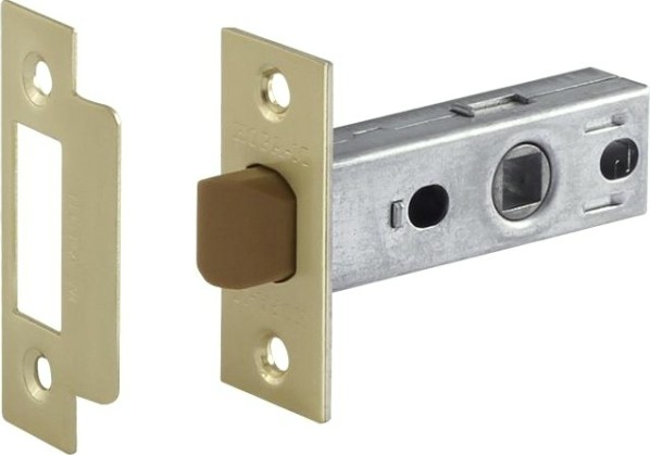 Защелка дверная НОРА-М С-45П с пластик. ригелем "Матовое золото" [15848]