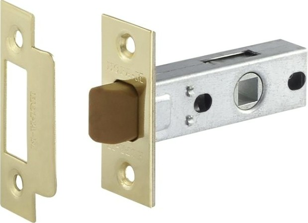 Защелка дверная НОРА-М С-45П с пластик. ригелем "Золото" [15466]