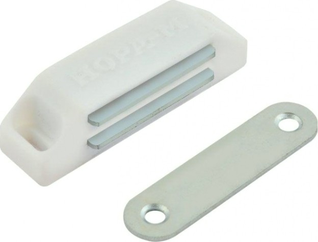 Защелка мебельная НОРА-М №2 магнитная "Белая" [9492]