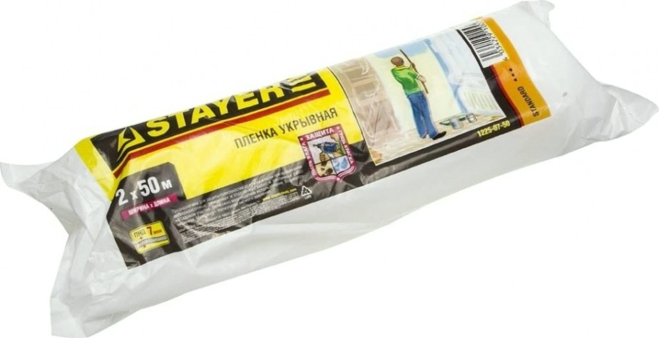 Защитная пленка STAYER MASTER укрывочная, hdpe, в рулоне, 12 мкм, 2х50 м [1225-15-50]
