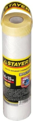 Защитная пленка STAYER PROFESSIONAL с клейкой лентой "маскер", hdpe, 9мкм, 1,4х15м [12255-140-15]