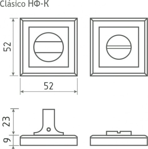 Завертка дверная НОРА-М НФ-К "Матовый никель" [15494]