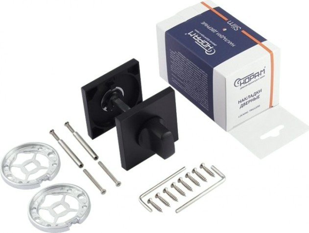 Завертка дверная НОРА-М НФ-К Slim "Черная" [18651]