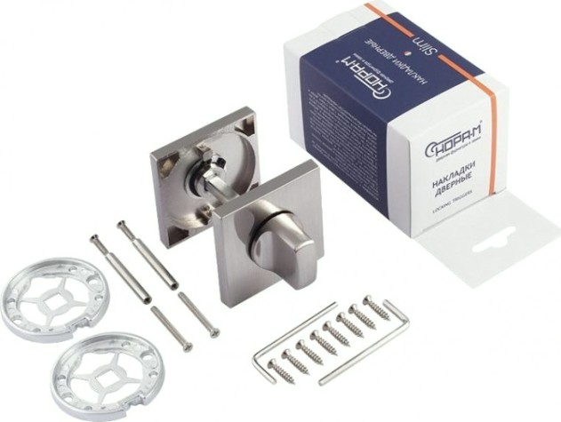 Завертка дверная НОРА-М НФ-К Slim "Матовый никель" [18649]