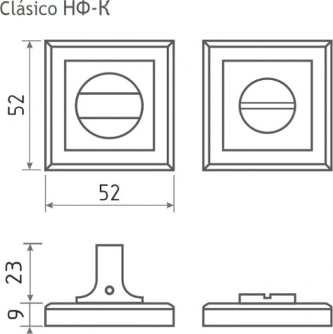 Завертка дверная НОРА-М НФ-К "Золото" [15881]