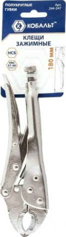 Зажим Кобальт 244-247 полукруглые губки, 180 мм Зажим Кобальт 244-247 полукруглые губки, 180 мм