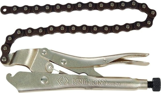 Зажим с фиксатором KING TONY 6655-09 225 мм, для труб от 60 до 140 мм