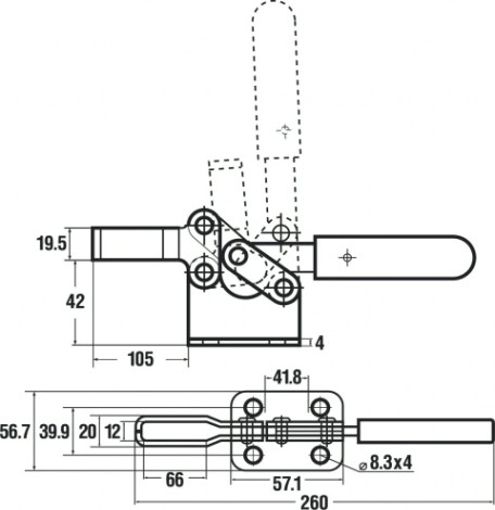 Зажим ЗУБР ПРОФЕССИОНАЛ гзс-60 струбцина горизонтальная, 56/110 мм [32222-1]
