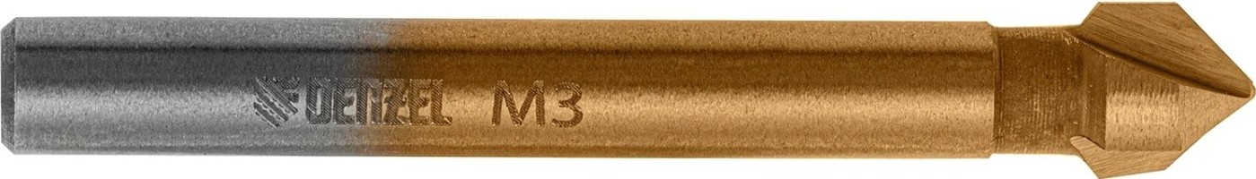 Зенковка по металлу Denzel М3, HSS конусная под цилиндрический хвостовик [72301]