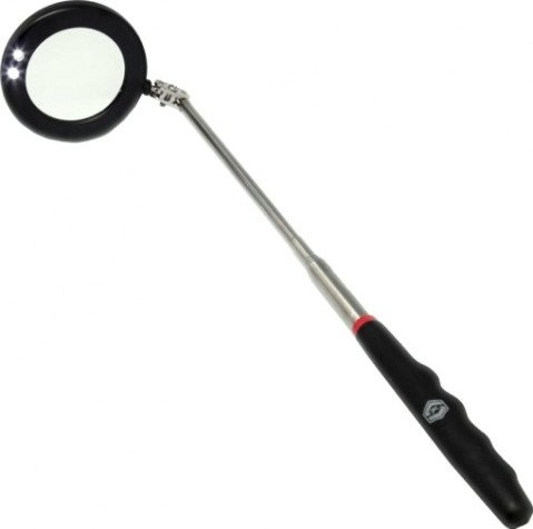 Зеркало телескопическое Кобальт 918-207 инспекционное 280-870мм, 75 мм, led фонарик