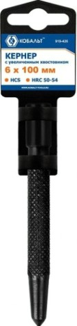 Зубило Кобальт 919-426 кернер 6х100 мм, с увеличенным хвостовиком Зубило Кобальт 919-426 кернер 6х100 мм, с увеличенным хвостовиком