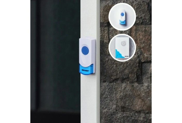 Звонок дверной REXANT 73-0040 беспроводной с двумя кнопками вызова, 100м IP44