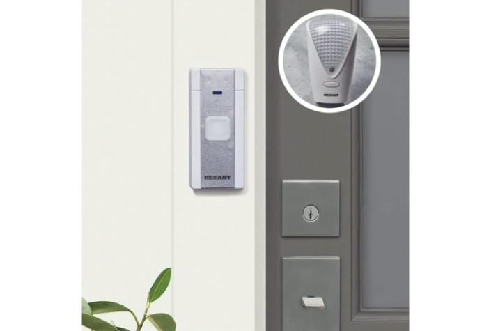 Звонок дверной REXANT 73-0070 беспров. в розетку с подсветкой и индикацией