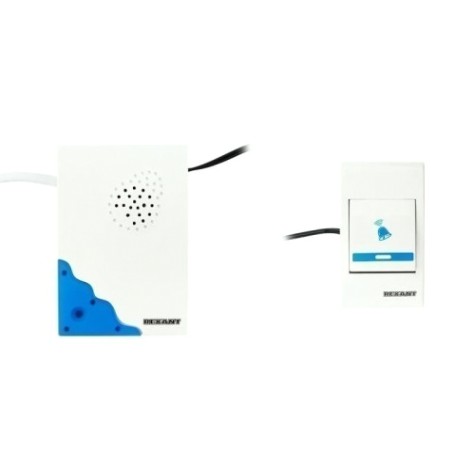 Звонок дверной REXANT 73-0080 электрический с проводом и кнопкой, RX-8